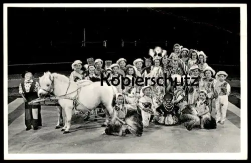 ALTE POSTKARTE SCHÄFERS LILIPUT MÜNCHEN SOLLN Pony Liliputaner Circus Zirkus Cirque Lilliputian Midget postcard cpa AK