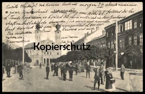 ALTE POSTKARTE SZEKESFEHERVAR KORHAZ-UTCZA SYNAGOGUE Synagoge Ungarn Hungary Hongrie jewish postcard Ansichtskarte