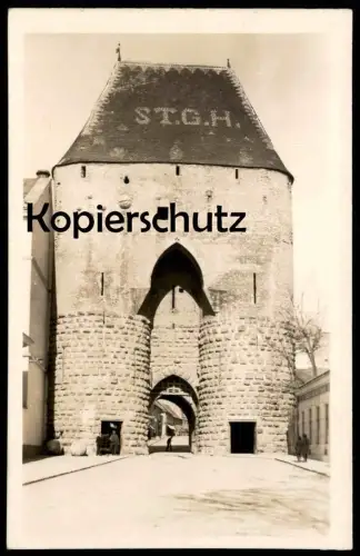ALTE POSTKARTE HAINBURG AN DER DONAU WIENERTOR Wiener Tor Dachziegel ST. G. H. Österreich Austria Autriche Ansichtskarte