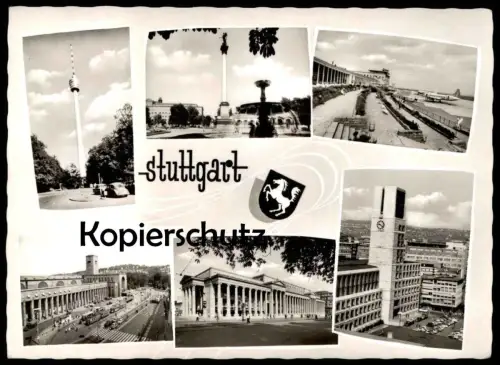 ÄLTERE POSTKARTE BUNDES GARTENSCHAU STUTTGART APRIL-OKTOBER 1961 BAHNHOF LIEDERHALLE cpa AK Ansichtskarte postcard