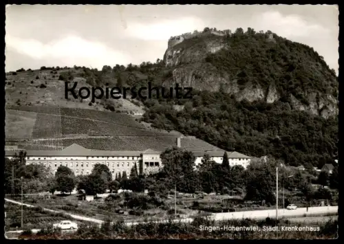ÄLTERE POSTKARTE SINGEN HOHENTWIEL STÄDTISCHES KRANKENHAUS Hospital cpa postcard Ansichtskarte AK