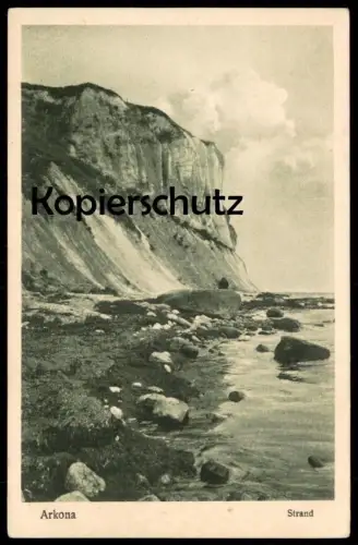 ALTE POSTKARTE ARKONA AUF RÜGEN STRAND plage beach Kreidefelsen Rügen-Verlag Ansichtskarte postcard cpa AK