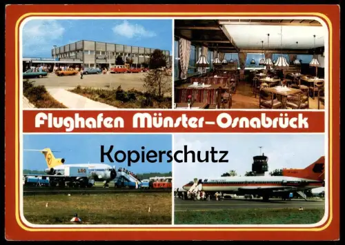 ÄLTERE POSTKARTE FLUGHAFEN MÜNSTER OSNABRÜCK GREVEN LADBERGEN FMO Airport Aeroport Aéroport Avion Condor Hapag Lloyd