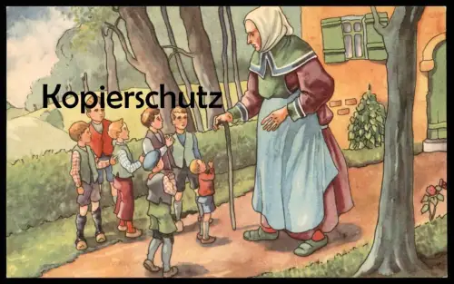 ALTE POSTKARTE KLEIN DUIMPJE LE PETIT POUCET ARRIVENT À LA MAISON DER DÄUMLING Märchen fairy tale Ansichtskarte postcard