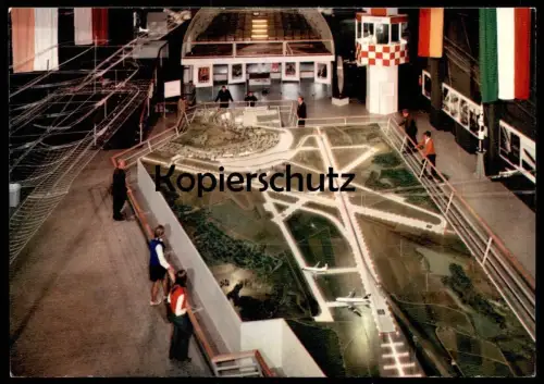 ÄLTERE POSTKARTE MINDEN DÜTZEN POTTS PARK AERODROM TEILANSICHT JUMBO-JET KINORAUM Kino cinema Ansichtskarte cpa postcard