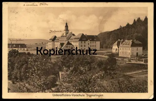 ALTE POSTKARTE SIGMARINGEN UNTEROFFIZIERS VORSCHULE Schule school école Kaserne meine Stube cpa Ansichtskarte postcard