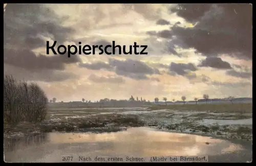 ALTE POSTKARTE NACH DEM ERSTEN SCHNEE MOTIV BEI BÄRNSDORF RADEBURG SACHSEN NENKE & OSTERMAIER Ansichtskarte postcard cpa