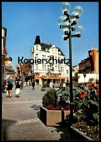 ÄLTERE POSTKARTE BAD NEUENAHR FUSSGÄNGERZONE POSTSTRASSE CAFE VEELMANN Textilhof Briefkasten Ansichtskarte cpa postcard