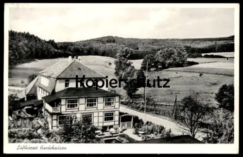ÄLTERE POSTKARTE HARDEHAUSEN BEI SCHERFEDE GASTHAUS H. VARLEMANN Warburg Autos VW Volkswagen Käfer Opel postcard cpa