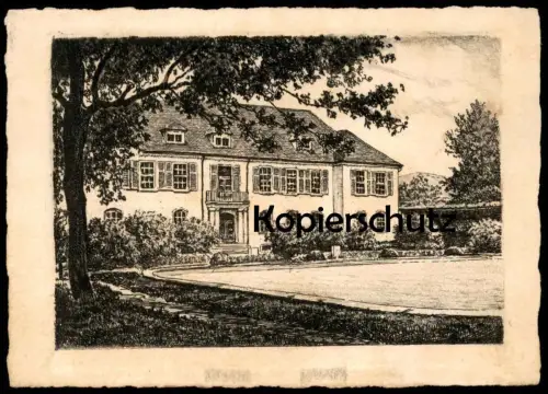 ALTE KÜNSTLER POSTKARTE OBERLENNINGEN VERWALTUNGSGEBÄUDE DER PAPIERFABRIK SCHEUFELEN LENNINGEN Ansichtskarte postcard AK