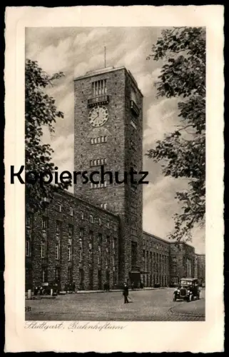 ALTE POSTKARTE STUTTGART BAHNHOFTURM TURMRESTAURANT EUGEN BÜRKLE Bahnhofsturm Bahnhof station Ansichtskarte AK postcard