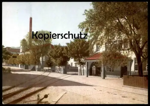 ÄLTERE POSTKARTE OBERLENNINGEN EINGANG ZU DER PAPIERFABRIK SCHEUFELEN LENNINGEN Eisenbahn Schiene Ansichtskarte postcard