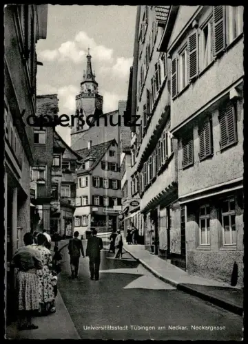 ÄLTERE POSTKARTE TÜBINGEN NECKARGASSE FRAUEN ROCK KIND MANN DROGERIE Ansichtskarte postcard AK cpa