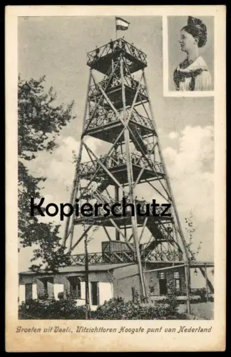 ALTE POSTKARTE GROETEN UIT VAALS UITZICHTOREN HOOGSTE PUNT VAN NEDERLAND KONINGIN Ansichtskarte AK cpa postcard