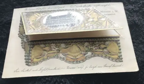 ALTE POSTKARTE MÜNSTER LUDGERIHOF 1902 SYSTEMKARTE SCHMUCKKÄSTCHEN cpa à systeme Ansichtskarte AK postcard