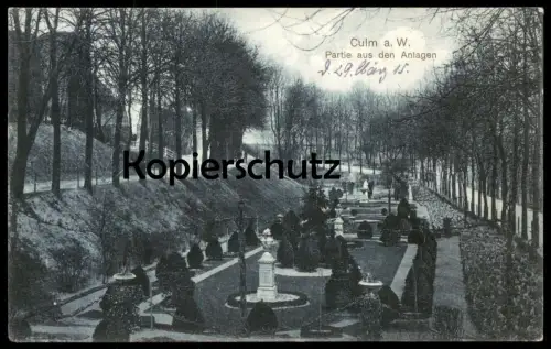 ALTE POSTKARTE CULM PARTIE AUS DEN ANLAGEN CHELMNO KULM WEICHSEL POMMERN Polska poland Polen Ansichtskarte cpa postcard