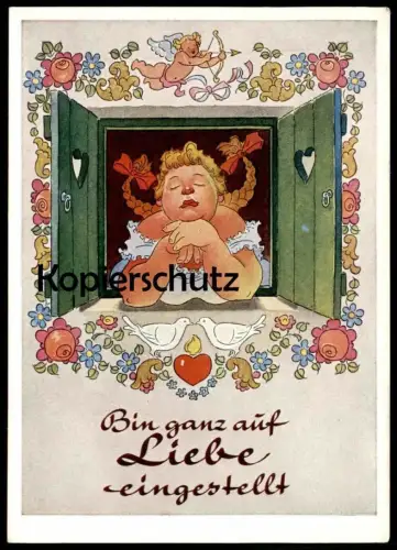 ÄLTERE POSTKARTE BIN GANZ AUF LIEBE EINGESTELLT love amour Ansichtskarte AK postcard cpa