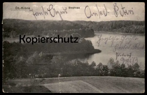 ALTE POSTKARTE DEUTSCH KRONE DT. KRONE STADTSEE Klotzow Walcz Poland Polen Polska cpa AK Ansichtskarte postcard