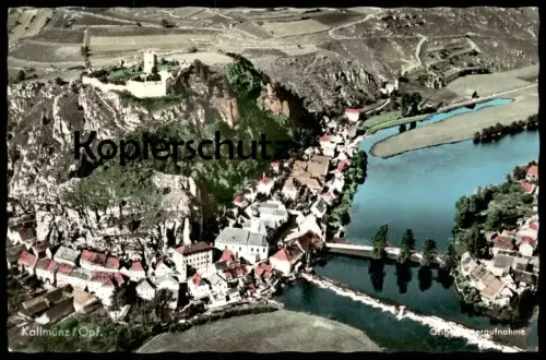 ÄLTERE POSTKARTE KALLMÜNZ FLIEGERAUFNAHME Luftbild Naabtal Oberpfalz Pfalz Bayern postcard Ansichtskarte AK cpa