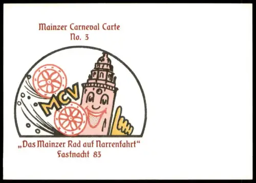 ÄLTERE KARTE MAINZ MCV FASTNACHT 83 Mainzer Carneval Carte No. 3 Karneval carnaval carnival Mayence cpa postcard AK
