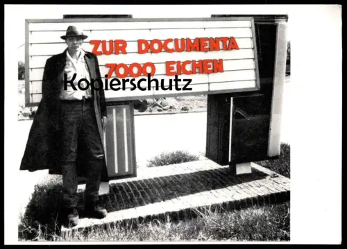 ALTE POSTKARTE JOSEPH BEUYS 7000 EICHEN DOCUMENTA 7 KASSEL JEDER SEINE GRÜNE PFLICHT TUT oak oaks Magdalena Broska