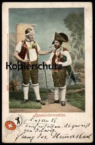ALTE POSTKARTE APPENZELLERTRACHTEN APPENZELL APPENZELLER TRACHTEN traditional costume suisse cpa postcard Ansichtskarte