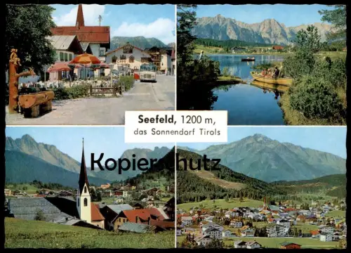 ÄLTERE POSTKARTE SEEFELD DAS SONNENDORF TIROLS Dorfstrasse Wildsee Hocheder Tirol Österreich Ansichtskarte cpa postcard