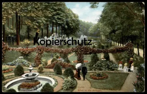 ALTE POSTKARTE CULM BLICK IN DIE ANLAGEN CHELMNO KULM WEICHSEL POMMERN Polska poland Polen Ansichtskarte cpa postcard