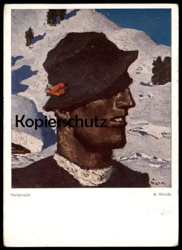 ALTE KÜNSTLER POSTKARTE HOLZKNECHT SIGN. ALFONS WALDE Maler Peintre Painter Art Knecht farmhand valet postcard cpa