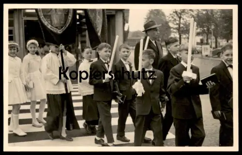 ALTE FOTO POSTKARTE BONN KOMMUNION communion sacrament Kirche Mädchen Jungen Kerze Bibel bible Ansichtskarte cpa photo