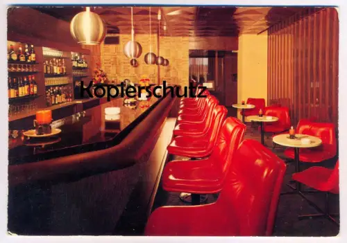 ÄLTERE POSTKARTE STUTTGART HOTEL INTERNATIONAL SI BAR Theke Nightclub Restaurant Ansichtskarte postcard cpa AK