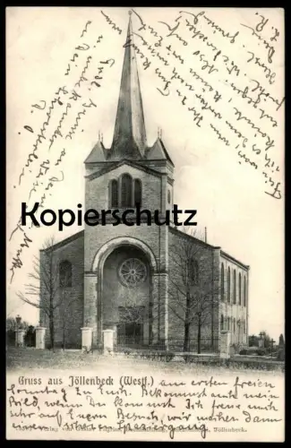 ALTE POSTKARTE GRUSS AUS JÖLLENBECK KIRCHE BIELEFELD postcard AK Ansichtskarte cpa