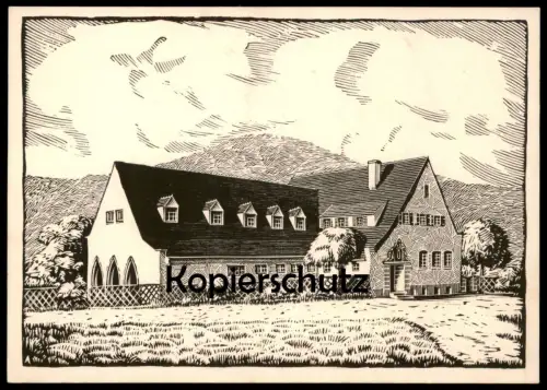 ALTE KÜNSTLER POSTKARTE OBERLENNINGEN GEMEINDEHAUS KÜNSTLERKARTE LENNINGEN Ansichtskarte postcard AK cpa