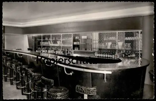 ÄLTERE POSTKARTE MÜNSTER WESTFALEN STADT-HOTEL LUDGERISTRASSE 11-17 BAR TRESEN ALKOHOL Lounge Bols Keuck Jägermeister