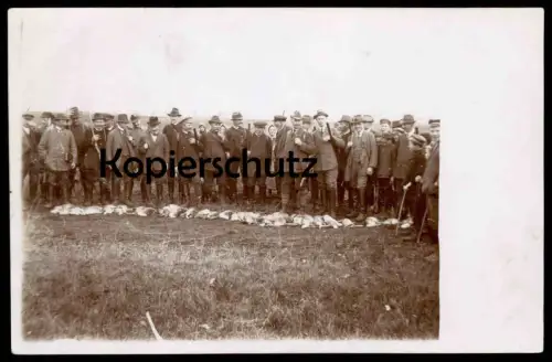 ALTE FOTO POSTKARTE JAGDSTRECKE JAGD VERM. WILSLEBEN hunting chasse chase rifle Gewehr Wild Jäger photo Ansichtskarte