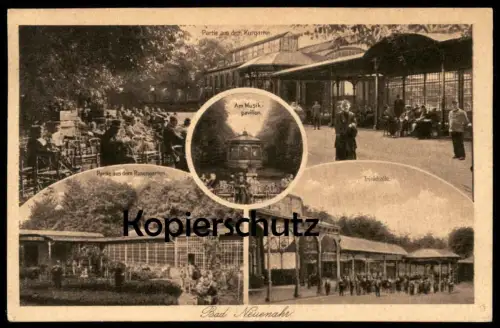 ALTE POSTKARTE BAD NEUENAHR 1927 PARTIE AUS DEM KURGARTEN TRINKHALLE PARTIE AUS DEM ROSENGARTEN postcard Ansichtskarte
