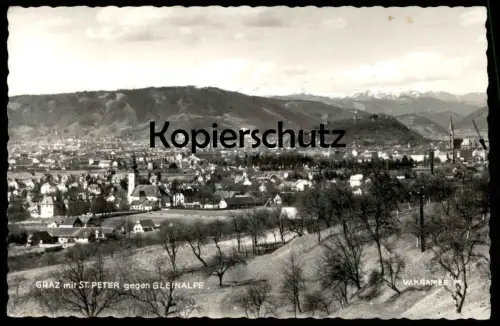 ALTE POSTKARTE GRAZ MIT ST. PETER GEGEN GLEINALPE Steiermark Österreich Austria Autriche cpa postcard AK Ansichtskarte
