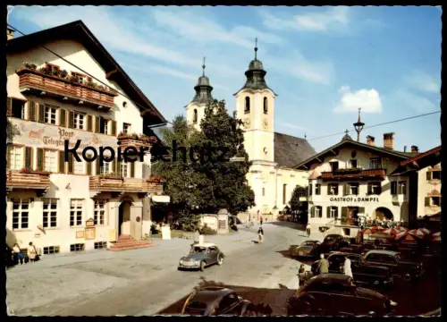 ÄLTERE POSTKARTE ST. JOHANN MIT AUTOS KARMANN GHIA OPEL VW KÄFER FIAT Ansichtskarte postcard cpa AK