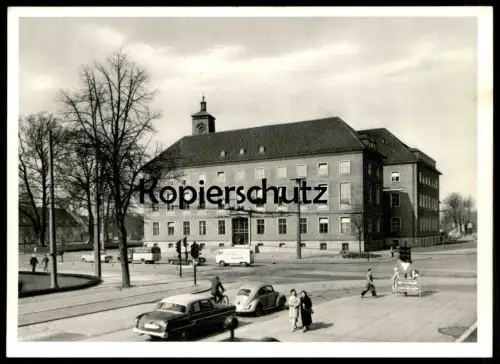 ALTE POSTKARTE MÜNSTER WESTFALEN LANDESHAUS Brezelkäfer VW Käfer Strassenschild Osnabrück Ansichtskarte postcard cpa AK