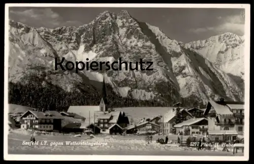 ALTE POSTKARTE SEEFELD IM WINTER 1941 GEGEN WETTERSTEINGEBIRGE Tirol Österreich Austria Autriche Ansichtskarte postcard