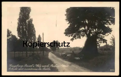 ALTE POSTKARTE UMGEBUNG BASEL'S WEG NACH RIEHEN-WEIL ETUDE AUX ENVIRRONS DE BALE postcard cpa AK Ansichtskarte