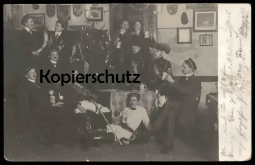 ALTE POSTKARTE ZERBST WEIHNACHTEN STUDENTEN FEIER Studentika Studentica Bierkrug Bier beer mug Ansichtskarte AK postcard