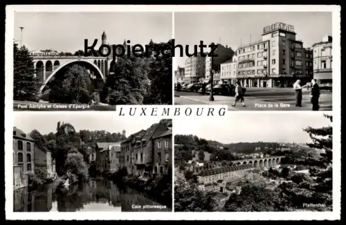 ÄLTERE POSTKARTE LUXEMBOURG PLACE DE LA GARE HOTEL KONS PONT ADOLPHE COIN PITTORESQUE LUXEMBURG cpa postcard AK
