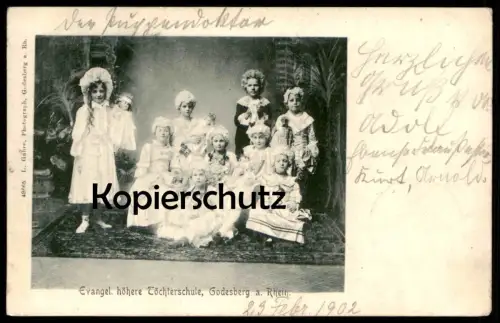 ALTE POSTKARTE EVANGELISCHE HÖHERE TÖCHTERSCHULE BAD GODESBERG AM RHEIN 1902 Schülerinnen Bonn AK Ansichtskarte postcard