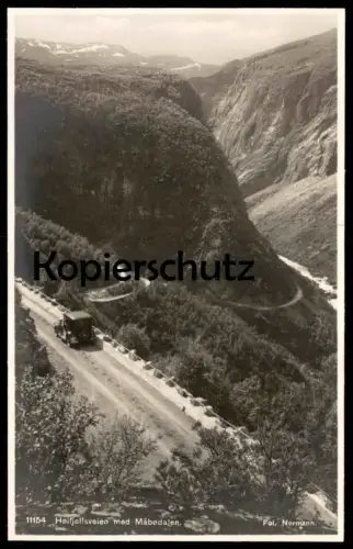 ALTE POSTKARTE NORGE HØIFJELLSVEIEN MED MABODALEN HOIFJELLSVEIEN FOTO NORMANN Norwegen norway Norvege postcard cpa