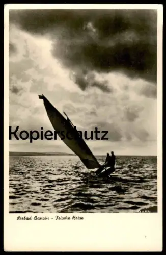 ÄLTERE POSTKARTE SEEBAD BANSIN FRISCHE BRISE SEGLER SEGELBOOT Heringsdorf Usedom Uznam Mecklenburg-Vorpommern cpa AK