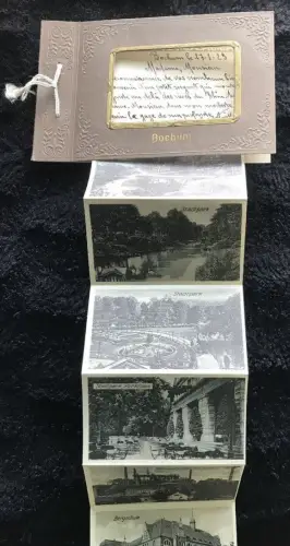 ALTES ALBUM BOCHUM HOCHÖFEN BOCHUMER VEREIN BERGSCHULE RECHENER WALD STADTPARK PARKHAUS POSTKARTENFORMAT
