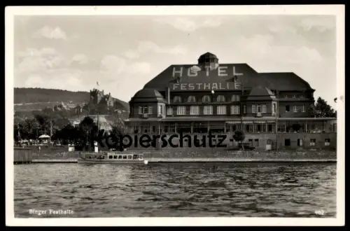 ALTE POSTKARTE BINGEN BINGER FESTHALLE HOTEL FESTHALLE HALLE Ansichtskarte postcard AK cpa