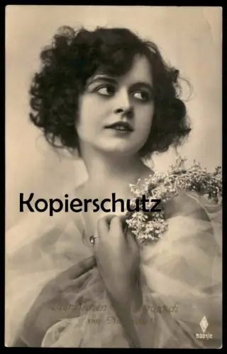 ALTE POSTKARTE HERZLICHEN GLÜCKWUNSCH ZUM NAMENSTAG FRAU BLUMENREIF Mädchen girl enfant Ansichtskarte AK cpa postcard