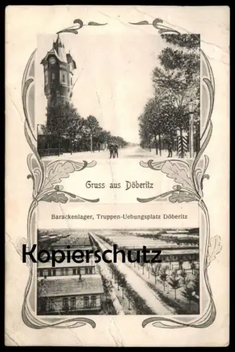 ALTE POSTKARTE GRUSS AUS DÖBERITZ TRUPPEN ÜBUNGSPLATZ DALLGOW BARACKENLAGER Baracken postcard AK cpa Ansichtskarte